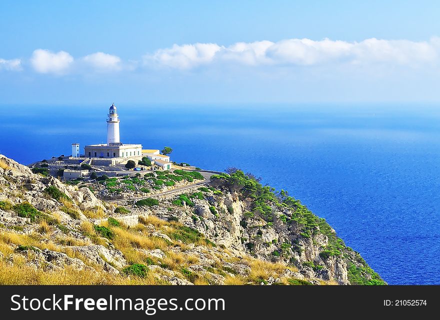 Lighthouse on cape formentor on mallorca island