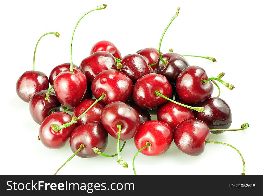 Heap Of Cherries Isolated