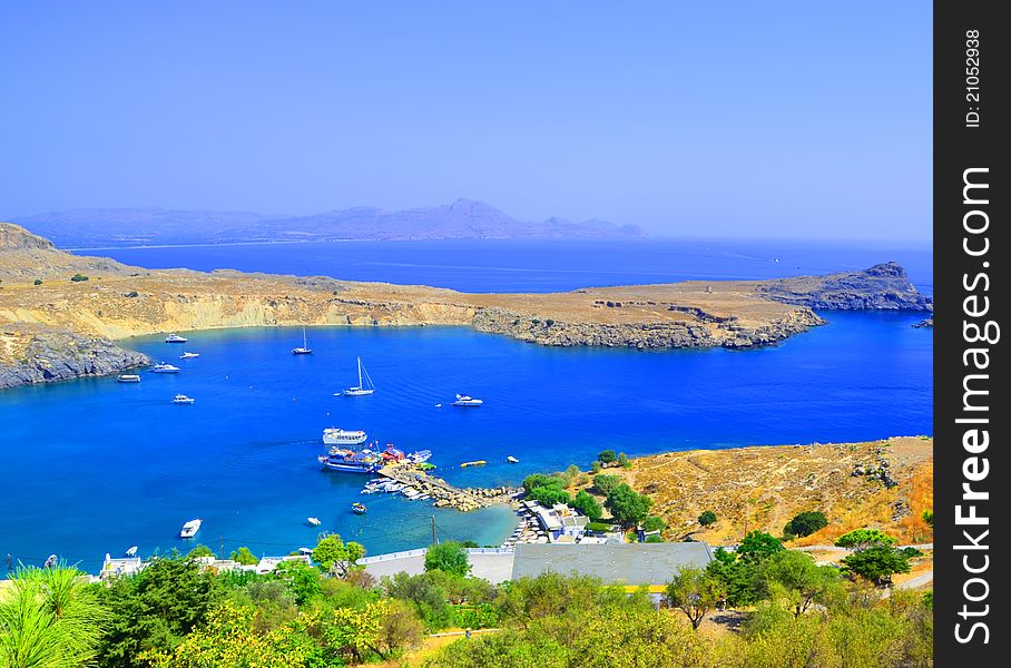 View on Lindos Bay from Acropolis