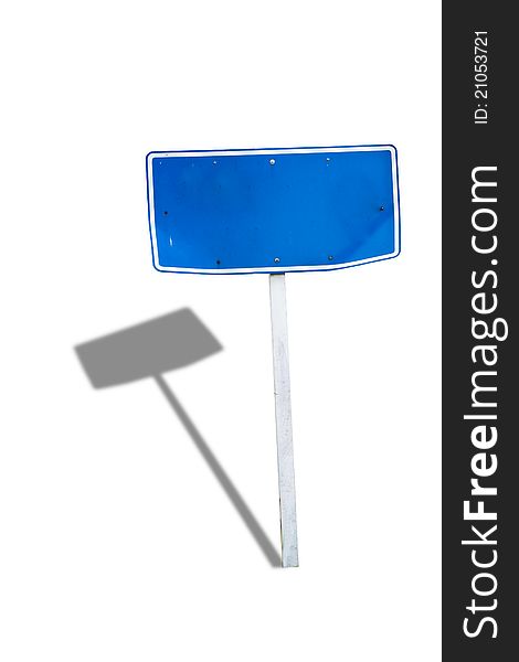 Blank blue Road Sign Isolated