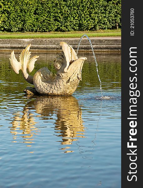 Fish fountain in Peterhof, Russia