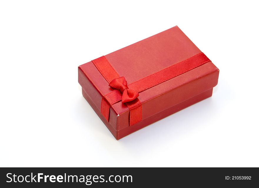 Closed red box on white background
