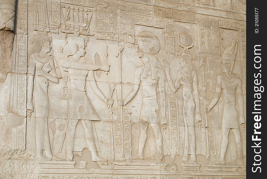 Hieroglyphs in the Temple of kon ombo, Egypt. Hieroglyphs in the Temple of kon ombo, Egypt