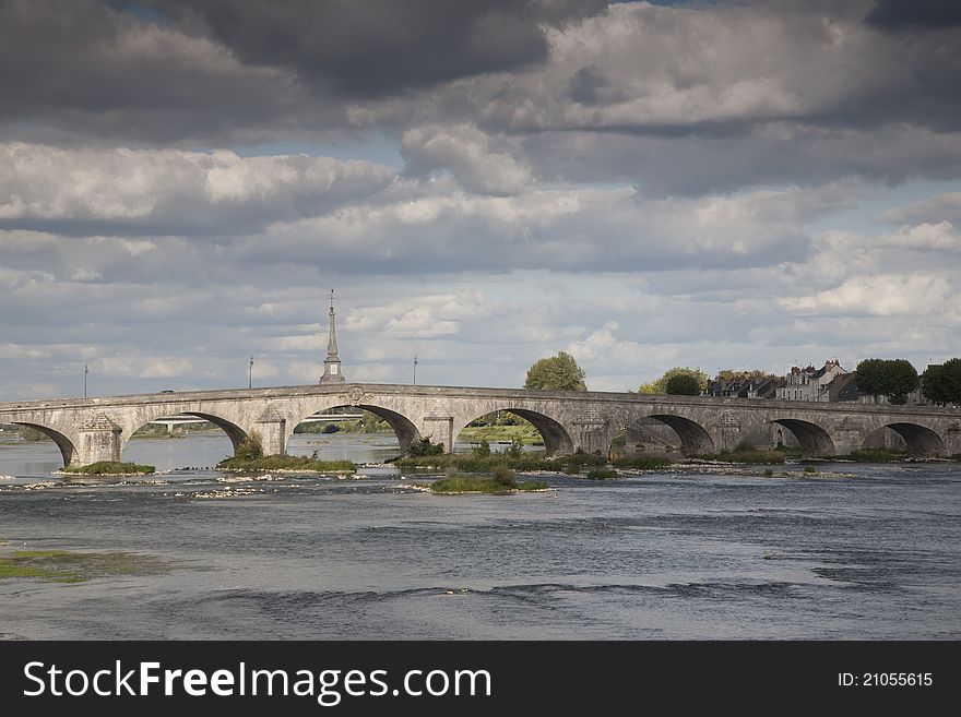 Pont Jaques Gabriel Bridge, Loire River, Blois, France, Europe