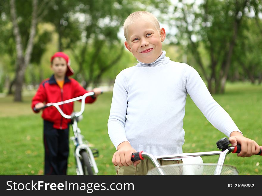 Boy On A Bicycle In The Green Park