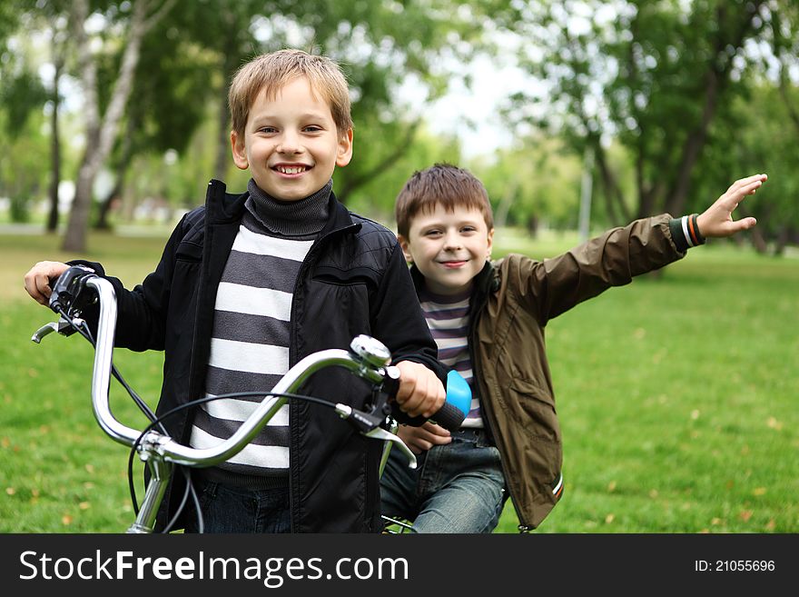 Boy On A Bicycle In The Green Park