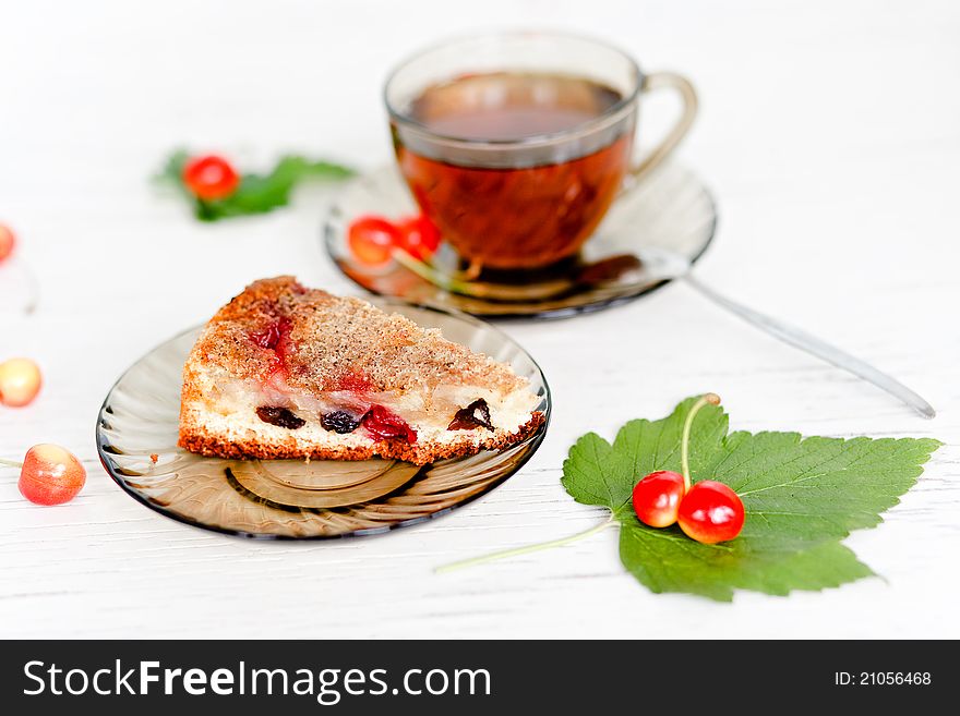 Herbal tea and biscuit cake