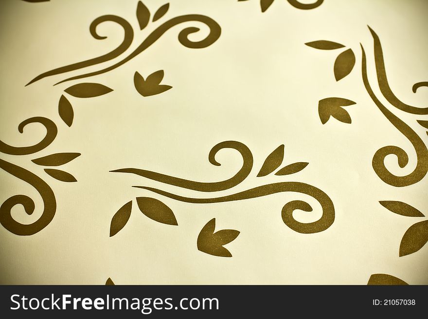 Gold wallpaper with gold ornaments. Gold wallpaper with gold ornaments.