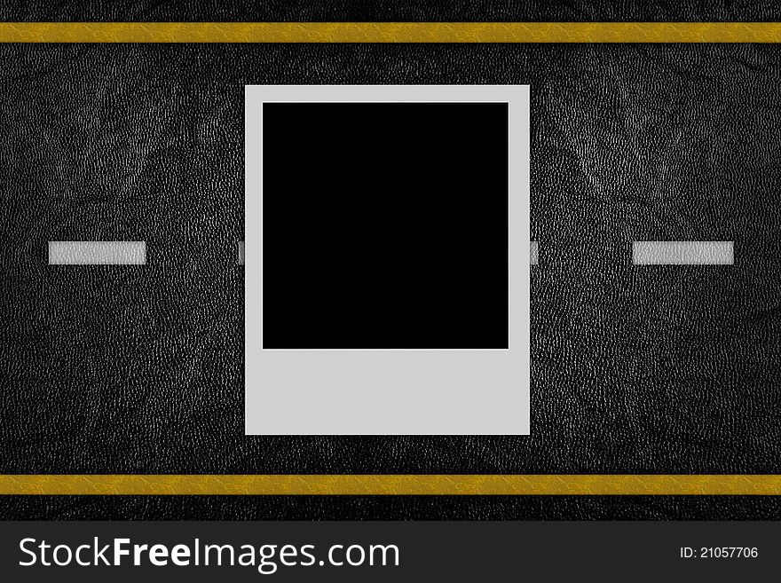 Blank photo on road pattern background