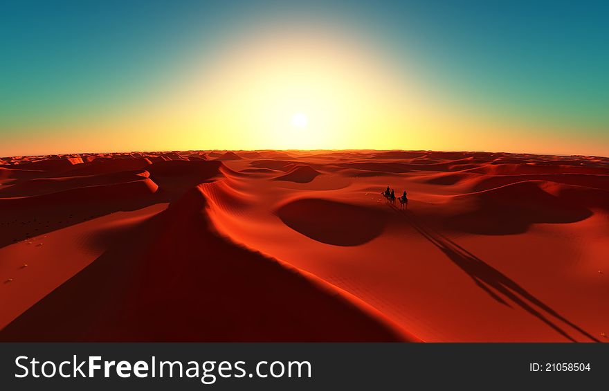 Image of desert and camel