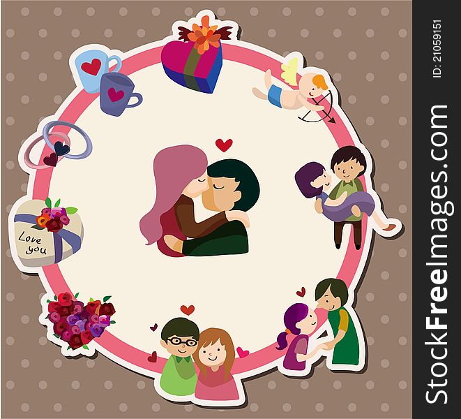 Cartoon love card,vector,illustration