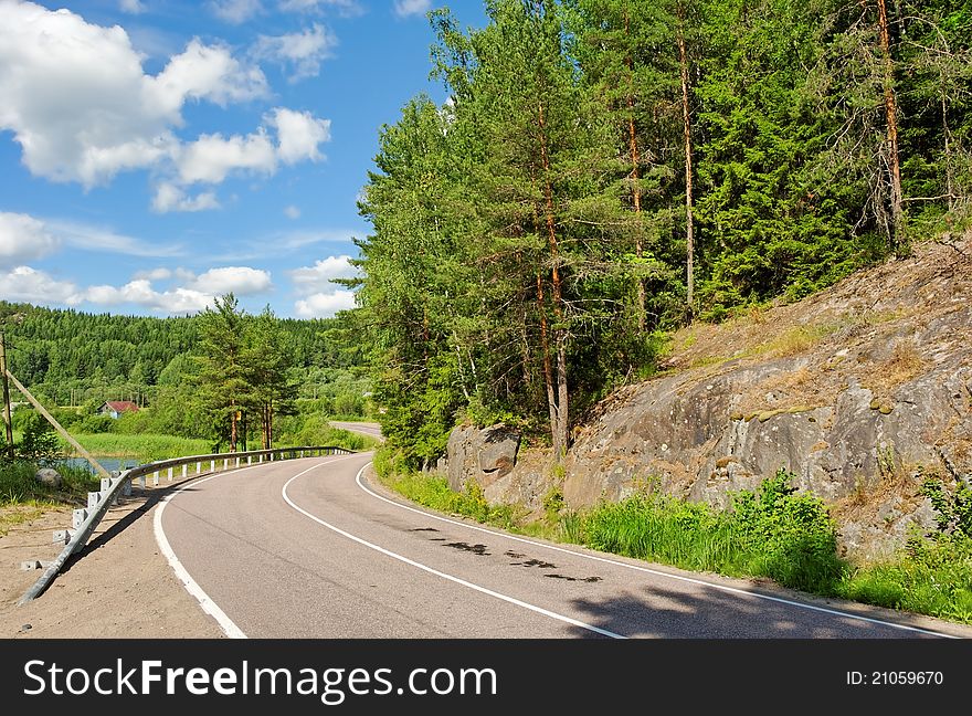 Winding road in rocky landscape. Winding road in rocky landscape