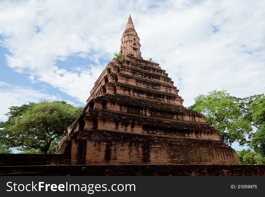 Ancient pagoda in Ayutthaya Thailand