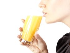 Young Woman With A Glass Of Juice Royalty Free Stock Image Young Woman With A Glass Of Juice Royalty Free Stock Image