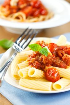 Pasta With Tomato Sauce And Basil Stock Image Pasta With Tomato Sauce And Basil Stock Image