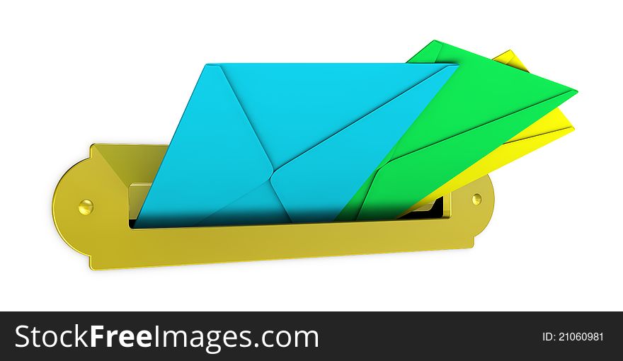 One mailbox with several envelopes (3d render). One mailbox with several envelopes (3d render)