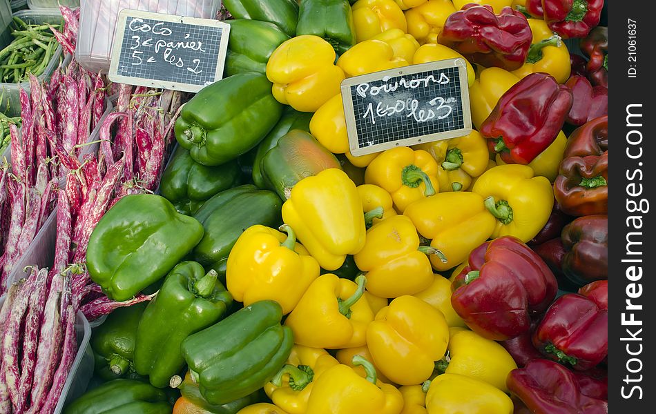 Closeup view on a vegetable market. Closeup view on a vegetable market