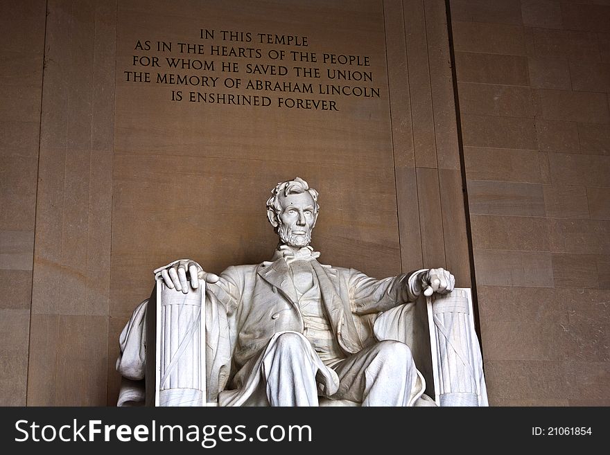 Statue of Abraham Lincoln at the Lincoln Memorial, Washington DC