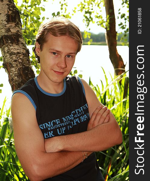 Portrait of a young boy in nature. Portrait of a young boy in nature