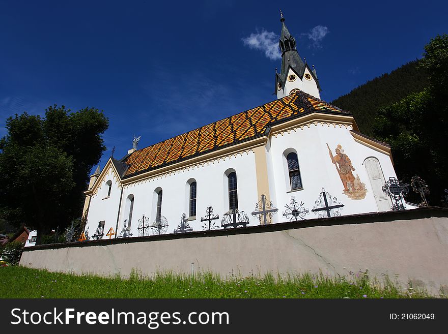 Beautiful catholic church in the Alps, Austria. Beautiful catholic church in the Alps, Austria