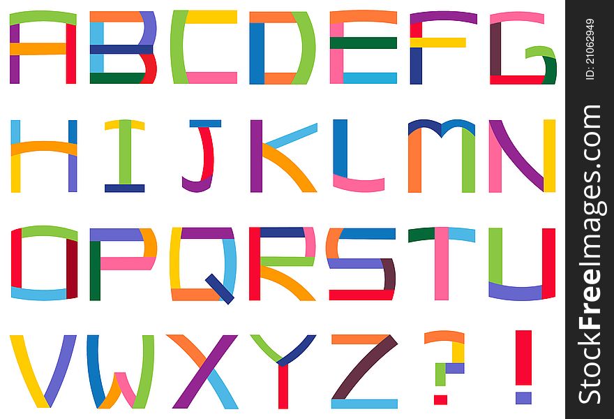 Design set of colorful alphabet