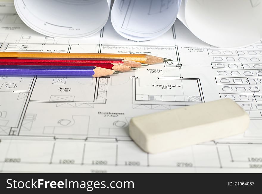 Architectural Blueprint Of Office Building