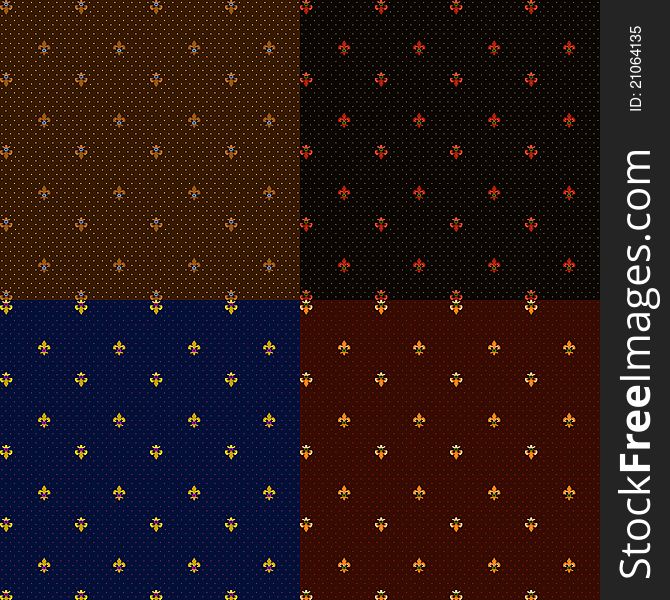 Carpet design with fleur pattern and color variants. Carpet design with fleur pattern and color variants