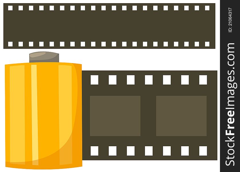 Illustration of isolated film roll on white background