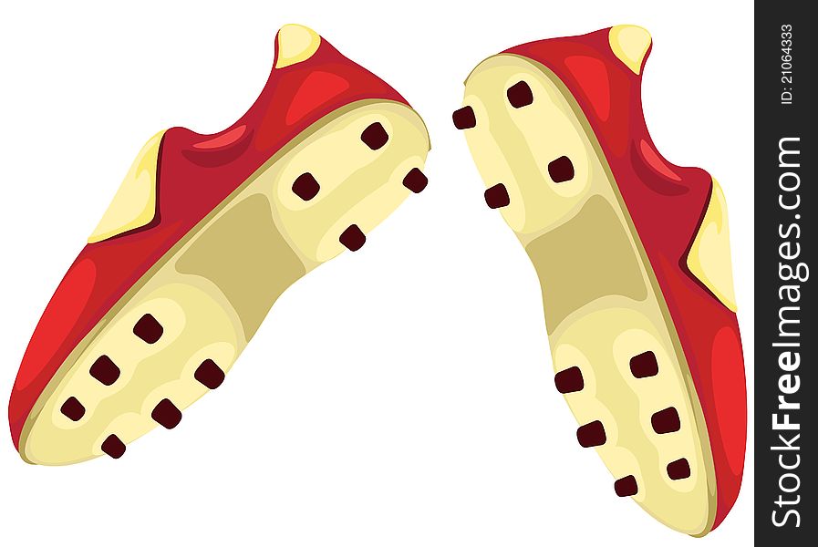 Illustration of isolated football boots on white background