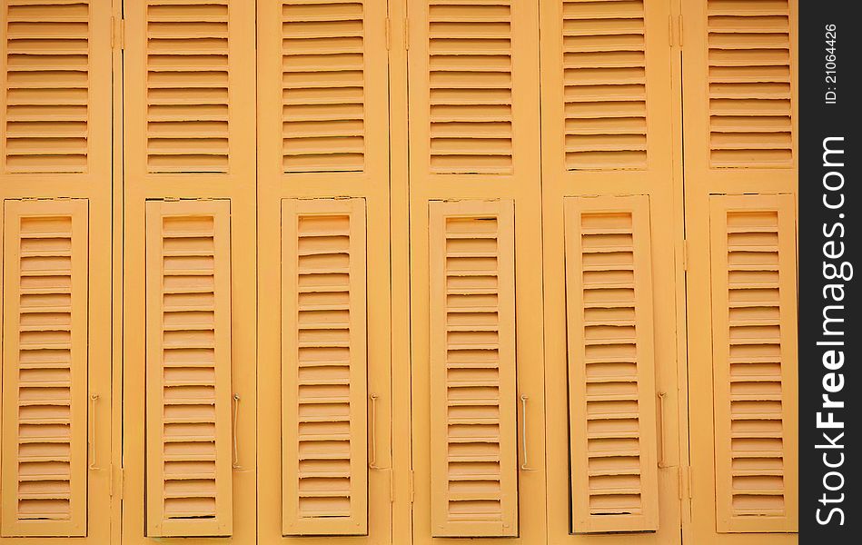 Thai old style wood windows