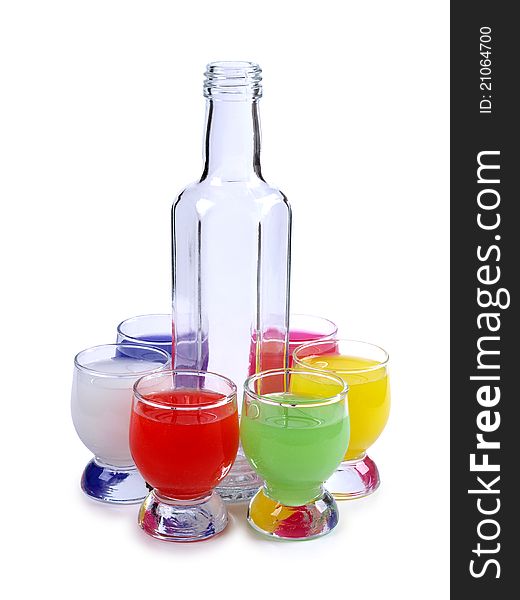 Color photo of a glass cup with tequila. Color photo of a glass cup with tequila