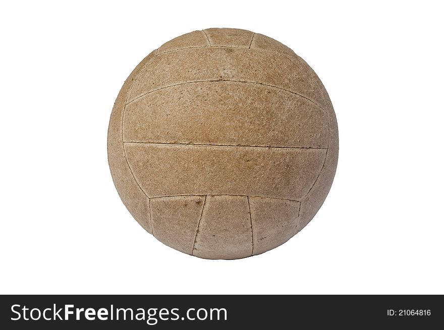 Old ball isolated on a white background