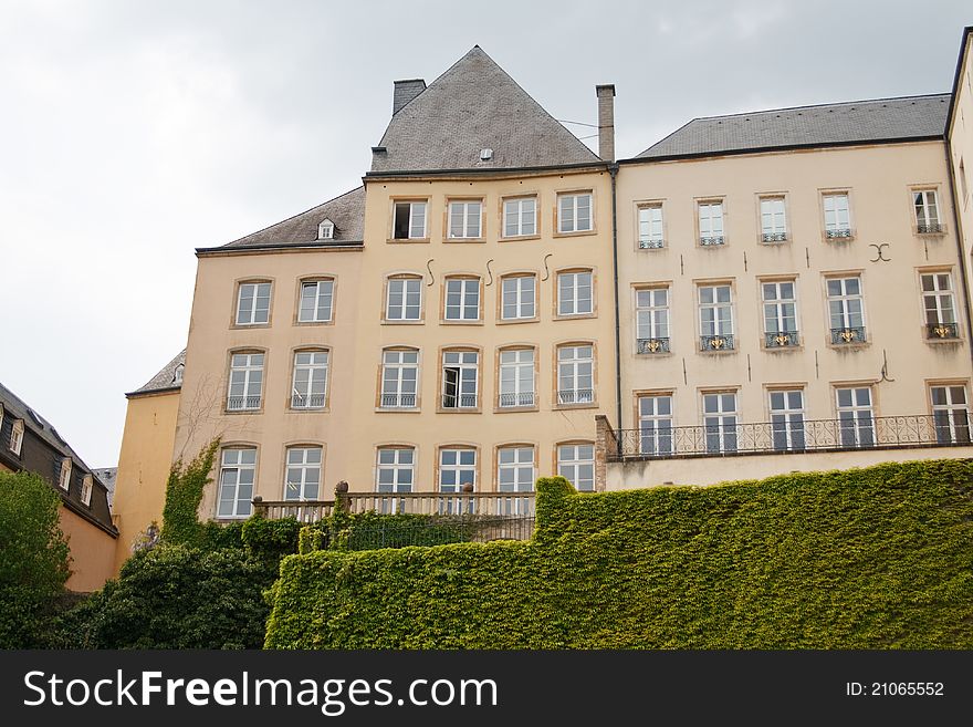 Apartment house on a picturesque hill in Luxembourg. Apartment house on a picturesque hill in Luxembourg