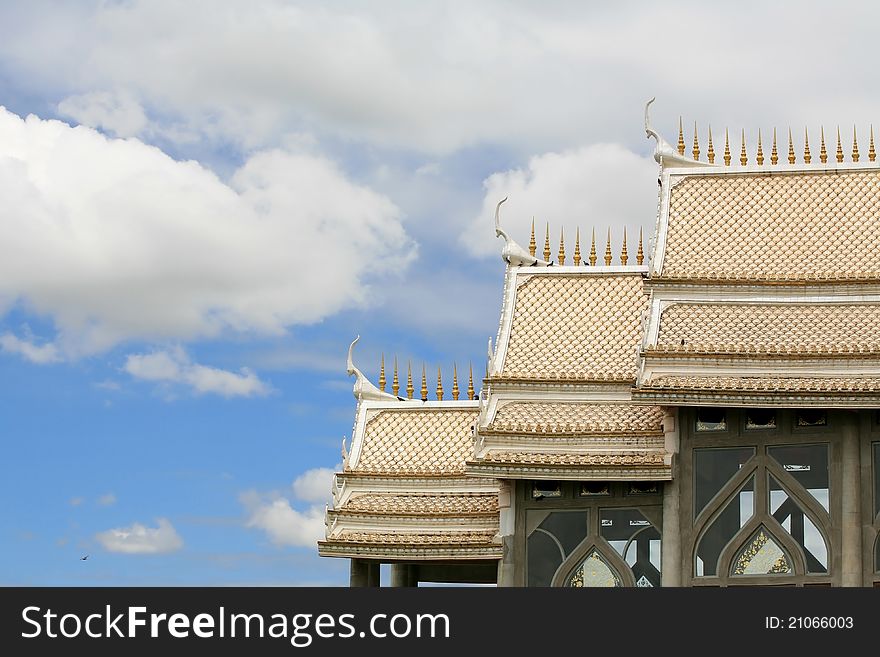 Beautiful Architecture of White Temple Roof