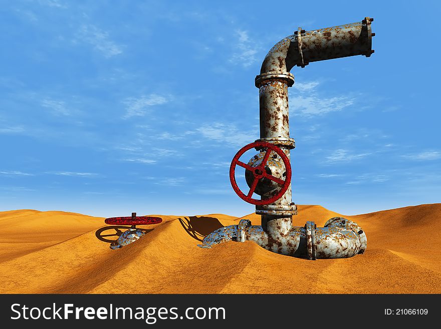 The old pipe in the desert.