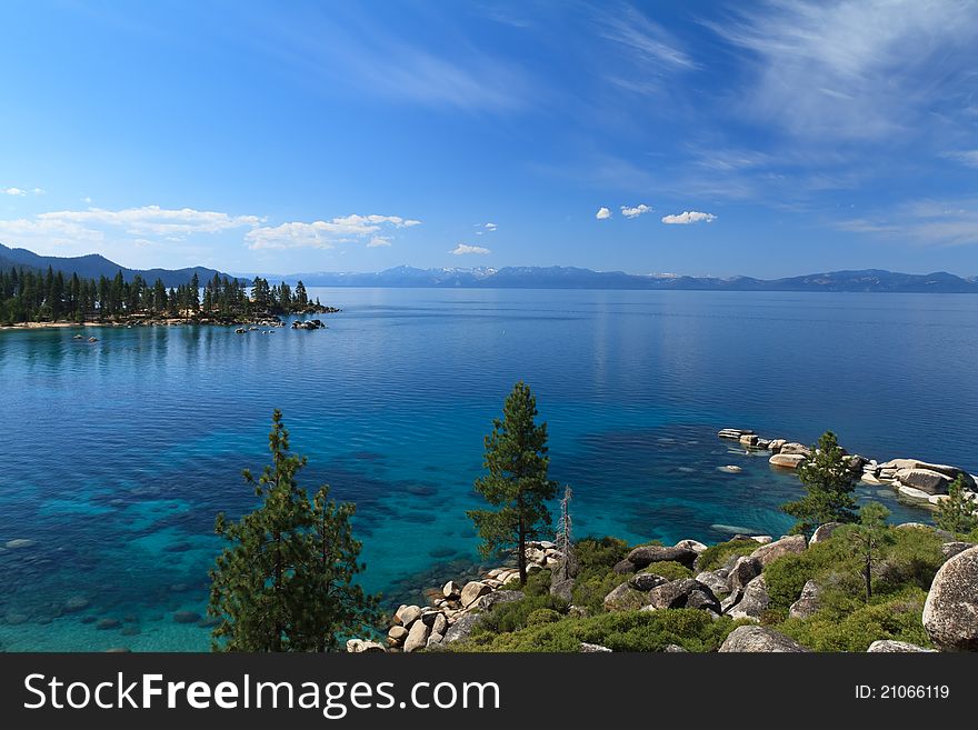 Lake Tahoe overview on Sand Harbor