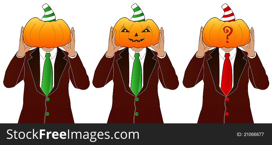 Men With Pumpkin Heads