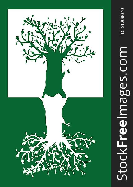 Logo tree with hands instead of leaves