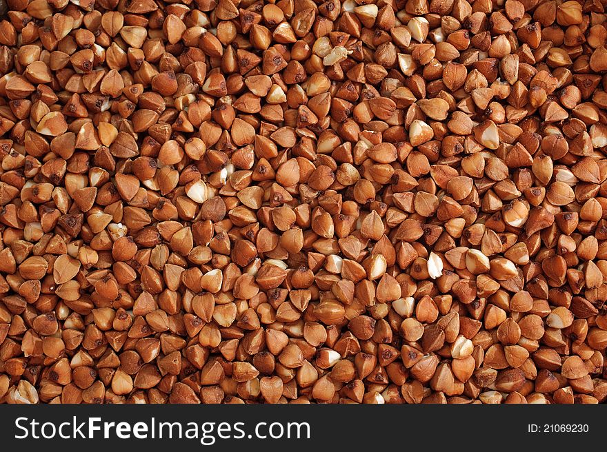 Buckwheat cereals background. vegetarian food