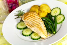 Stock Photo: Grilled Chicken Breast With Green Bea Stock Photo Stock Photo: Grilled Chicken Breast With Green Bea Stock Photo