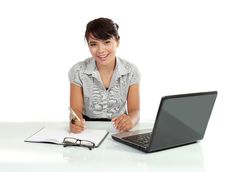 Asian Business Woman Working With Laptop Stock Photography Asian Business Woman Working With Laptop Stock Photography