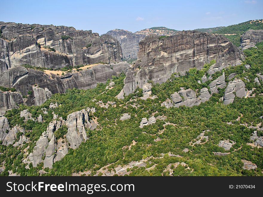 View at the landscape of meteora monastery. View at the landscape of meteora monastery