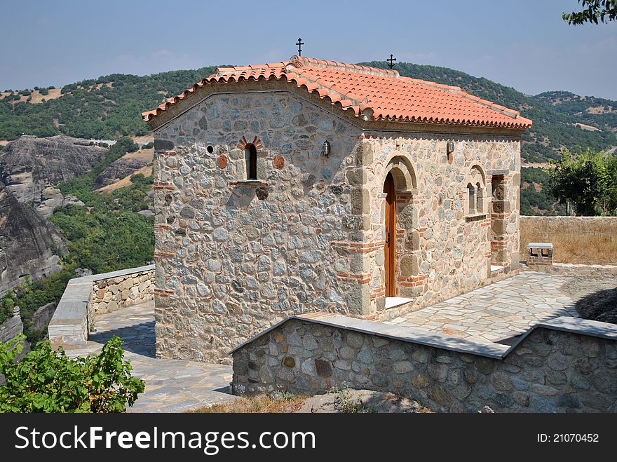 Part of a monastery of meteora. Part of a monastery of meteora