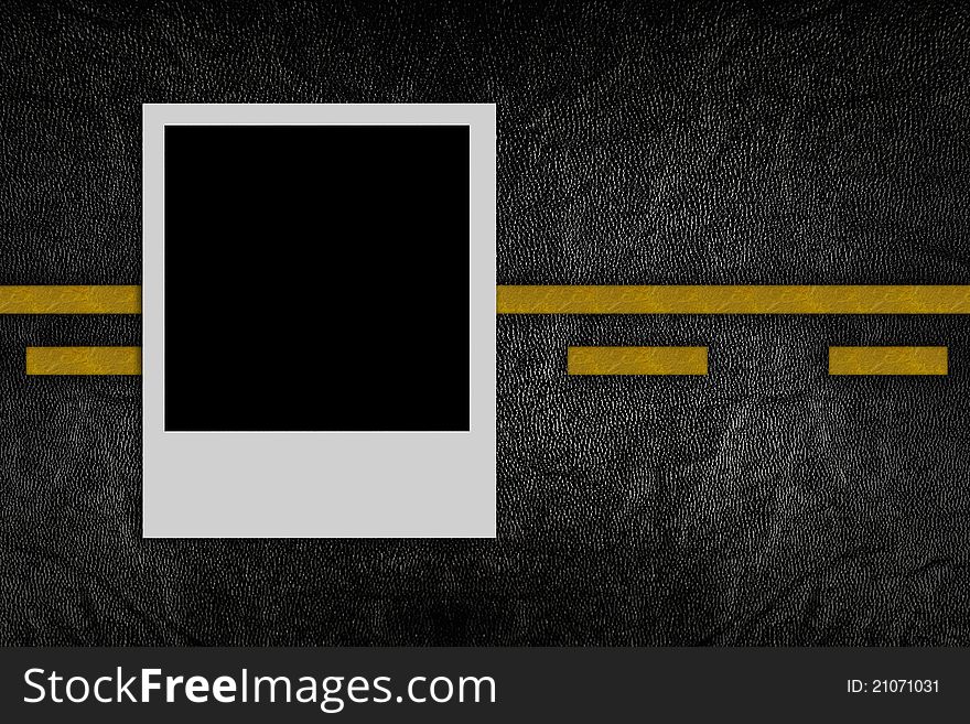 Blank photo on road pattern background