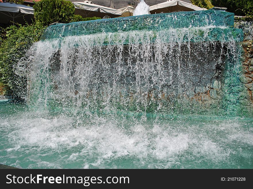 Fountain water in kalabaka greece. meteora