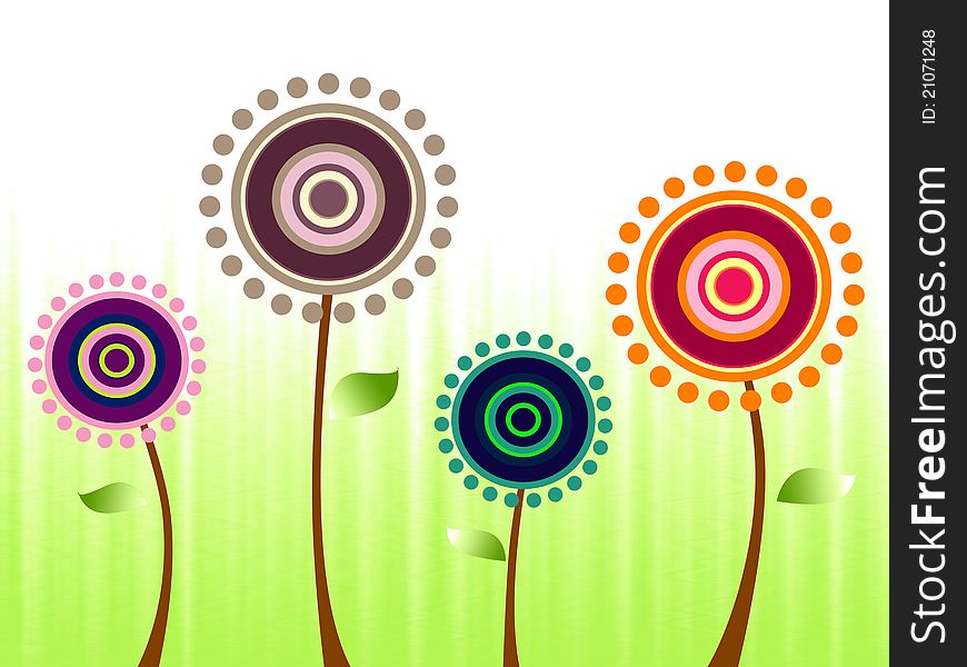 illustration of a colourful abstract flowers