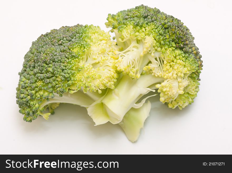 Closeup shot of florets of fresh broccoli. Closeup shot of florets of fresh broccoli