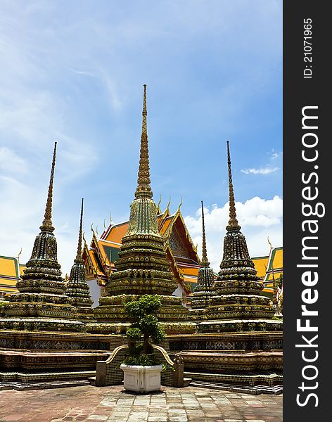 Wat Pho temple landmark in Bangkok. Wat Pho temple landmark in Bangkok
