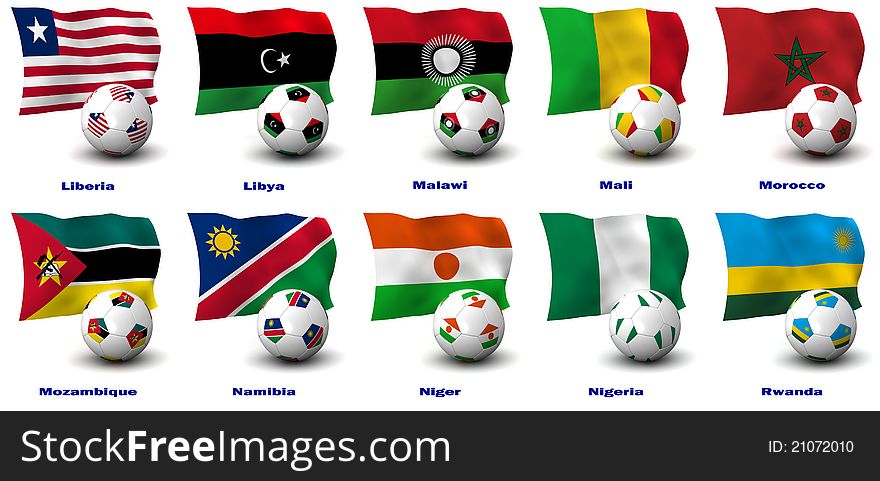 Three dimensional render of ten of Africa's best Football Nations. 3 of 4 in this series. Please see all other series. Three dimensional render of ten of Africa's best Football Nations. 3 of 4 in this series. Please see all other series.