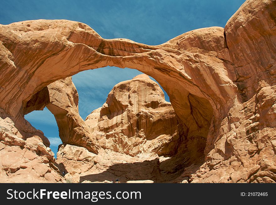 Double arches of Arches National Park in Moab, Utah